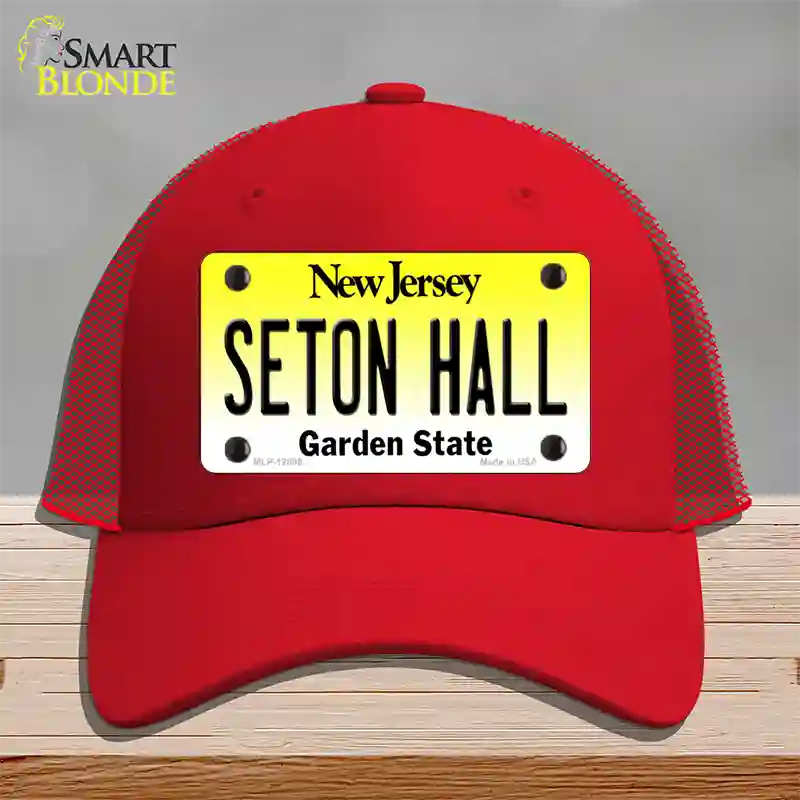 Seton Hall Novelty License Plate Hat Mesh / Red