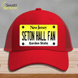 Seton Hall Fan Novelty License Plate Hat Mesh / Red