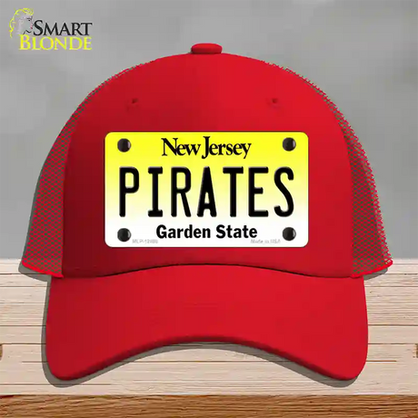 Pirates Novelty License Plate Hat Mesh / Red