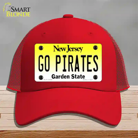 Go Pirates Novelty License Plate Hat Mesh / Red