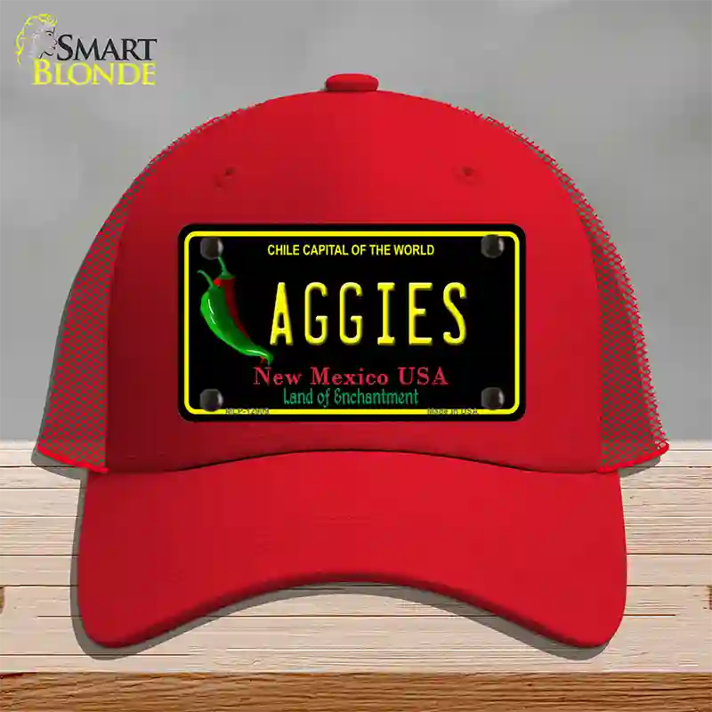 Aggies Novelty License Plate Hat Mesh / Red