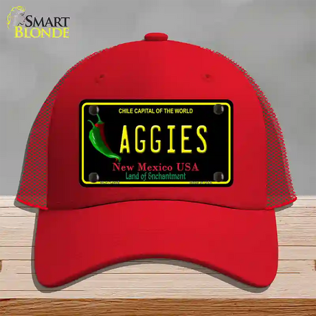 Aggies Novelty License Plate Hat Mesh / Red