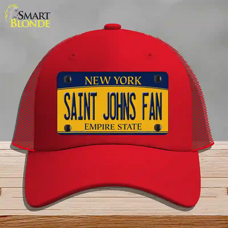 Saint Johns Fan Novelty License Plate Hat Mesh / Red