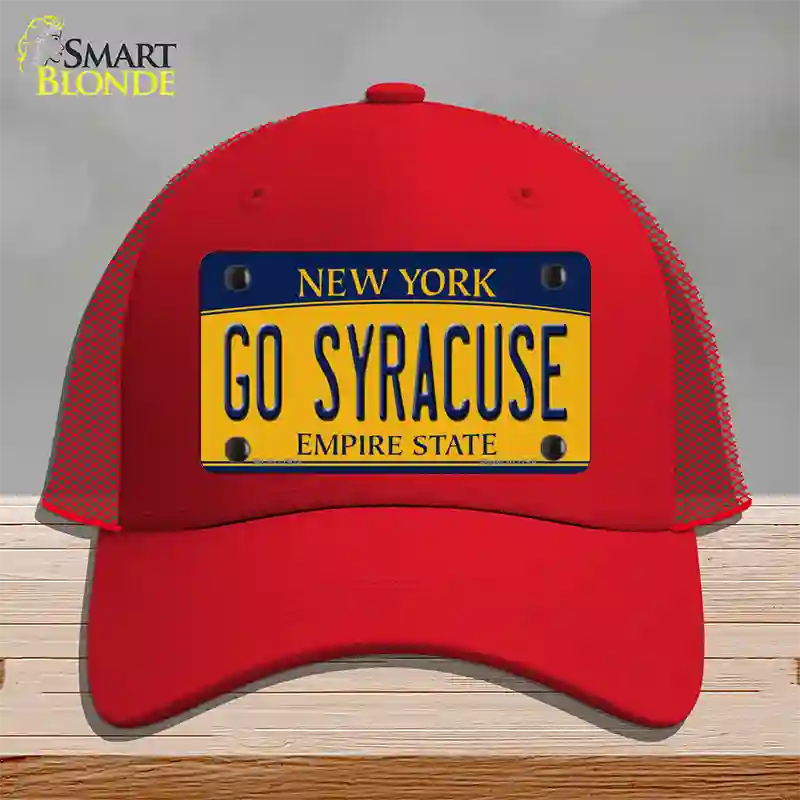 Go Syracuse Novelty License Plate Hat Mesh / Red