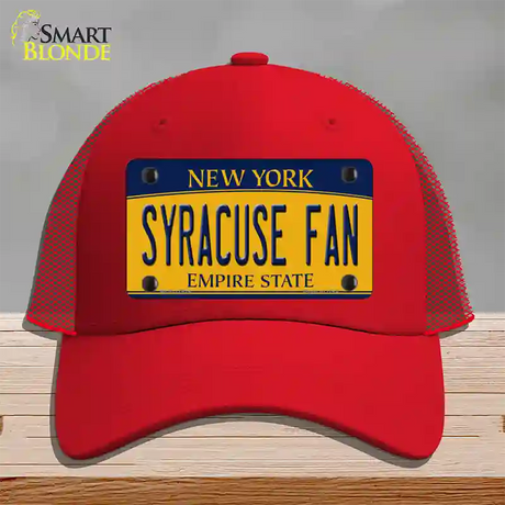 Syracuse Fan Novelty License Plate Hat Mesh / Red