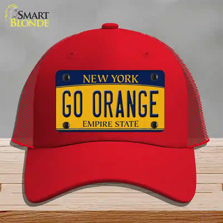 Go Orange Novelty License Plate Hat Mesh / Red