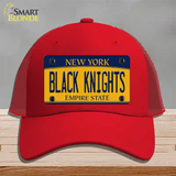 Black Knights Novelty License Plate Hat Mesh / Red