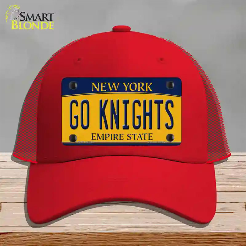 Go Black Knights Novelty License Plate Hat Mesh / Red