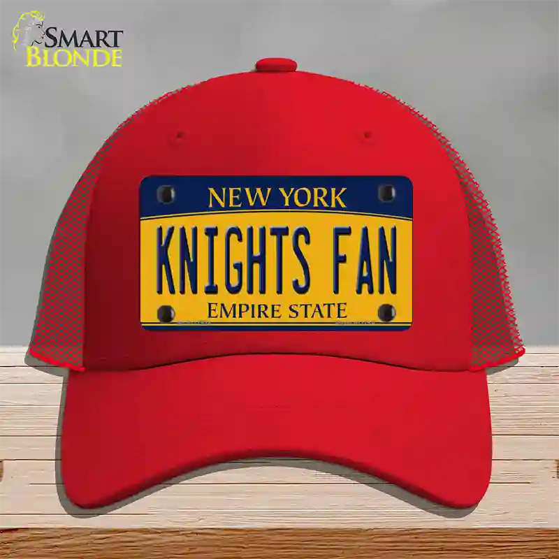 Black Knights Fan Novelty License Plate Hat Mesh / Red