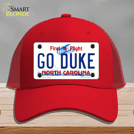 Go Duke Novelty License Plate Hat Mesh / Red