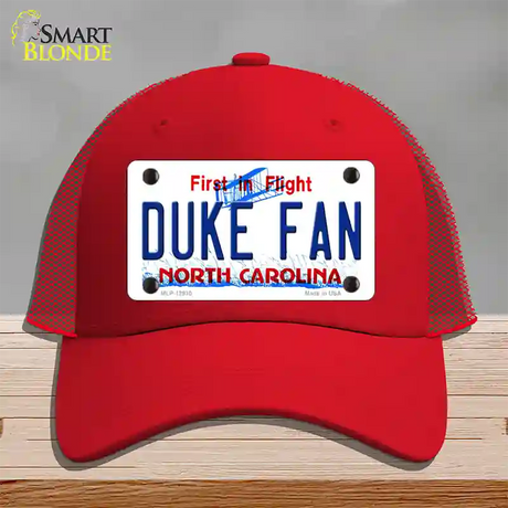 Duke Fan Novelty License Plate Hat Mesh / Red