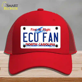 East Carolina Univ Fan Novelty License Plate Hat Mesh / Red