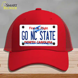 Go North Carolina State Novelty License Plate Hat Mesh / Red