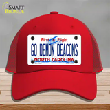 Go Demon Deacons Novelty License Plate Hat Mesh / Red