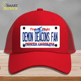 Demon Deacons Fan Novelty License Plate Hat Mesh / Red