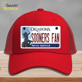 Sooners Fan Novelty License Plate Hat Mesh / Red