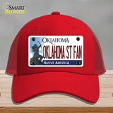 Oklahoma State Fan Novelty License Plate Hat Mesh / Red