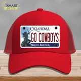 Go Cowboys Novelty License Plate Hat Mesh / Red