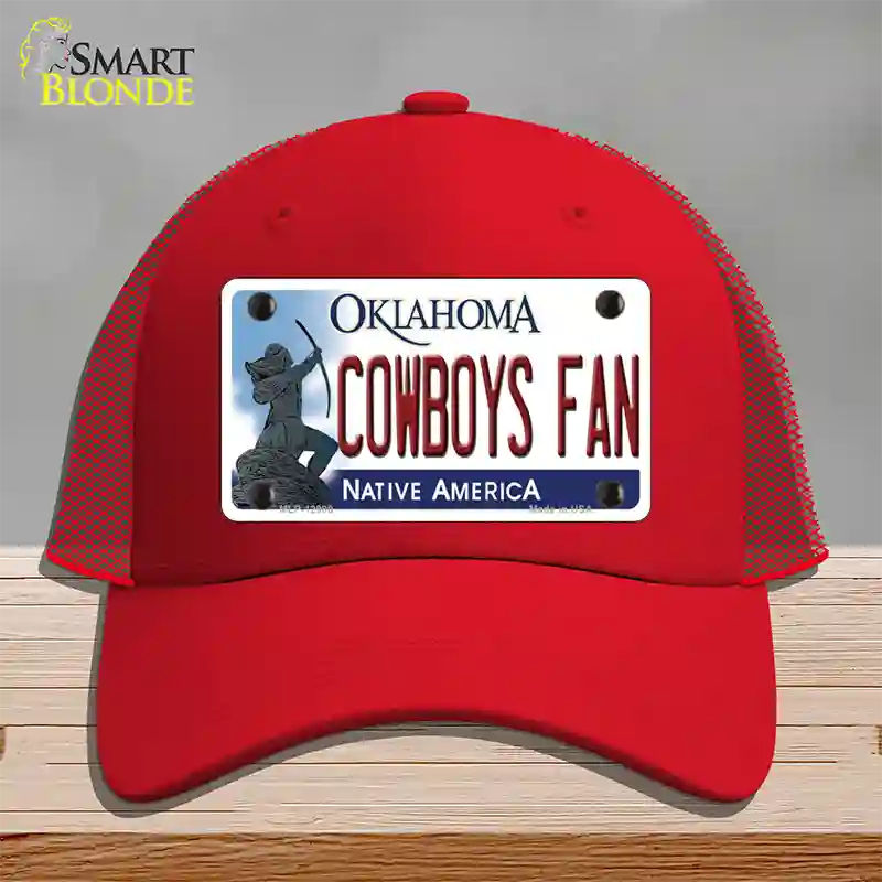 Cowboys Fan Novelty License Plate Hat Mesh / Red