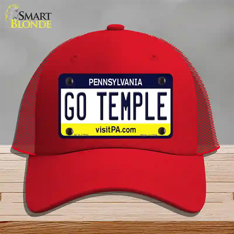 Go Temple Novelty License Plate Hat Mesh / Red