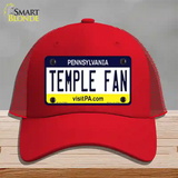 Temple Fan Novelty License Plate Hat Mesh / Red