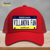 Villanova Fan Novelty License Plate Hat Mesh / Red