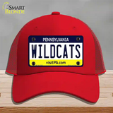 Wildcats Pennsylvania Novelty License Plate Hat Mesh / Red