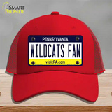 Wildcats Fan Pennsylvania Novelty License Plate Hat Mesh / Red