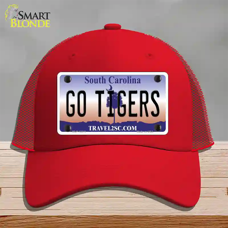 South Carolina Go Tigers Novelty License Plate Hat Mesh / Red