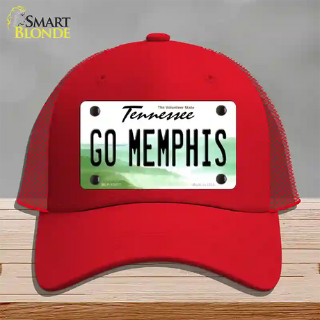 Go Memphis Novelty License Plate Hat Mesh / Red