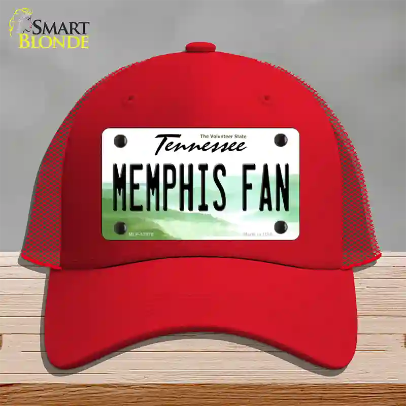 Memphis Fan Novelty License Plate Hat Mesh / Red