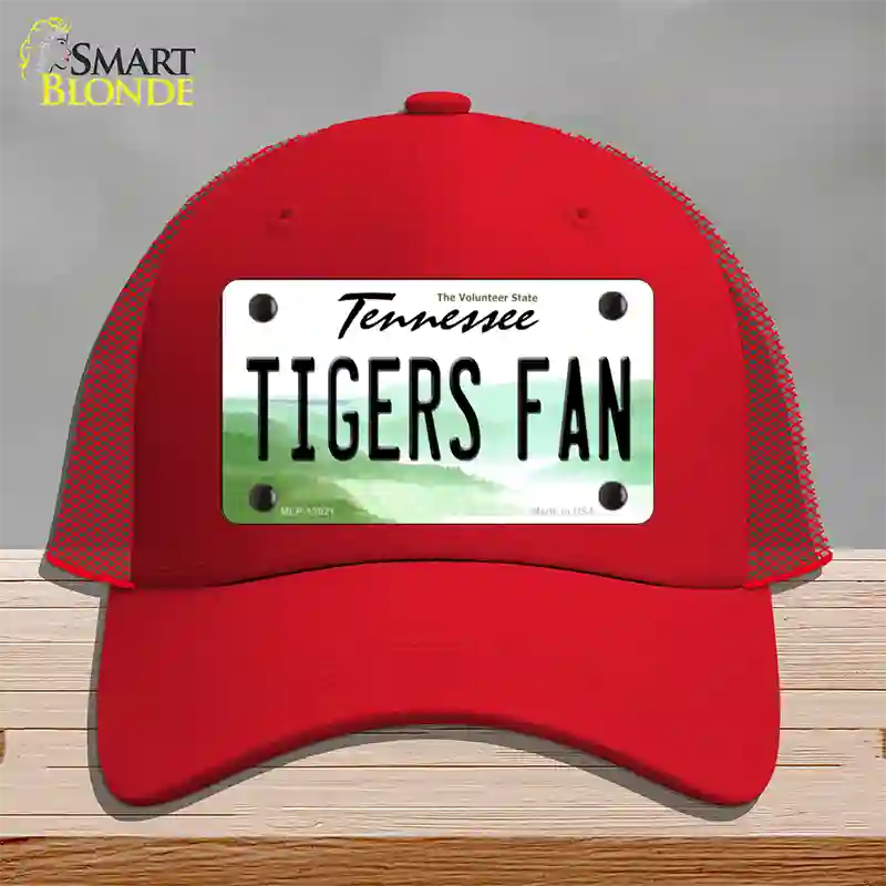 Tennessee Plate Tigers Fan Novelty License Plate Hat Mesh / Red