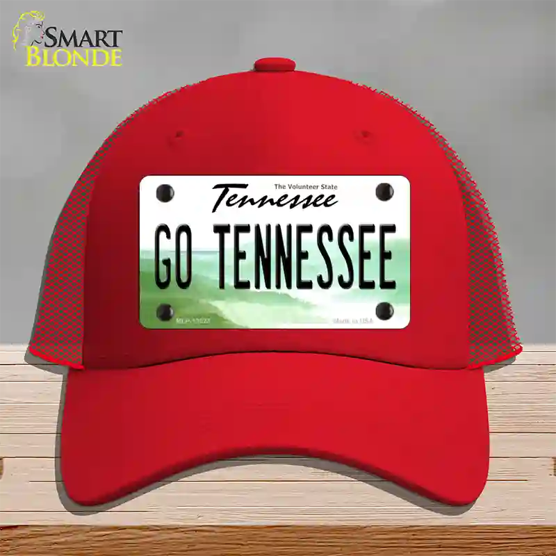 Go Tennessee Novelty License Plate Hat Mesh / Red