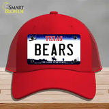 Bears Novelty License Plate Hat Mesh / Red