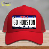 Go Houston Novelty License Plate Hat Mesh / Red