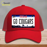 Go Cougars Novelty License Plate Hat Mesh / Red