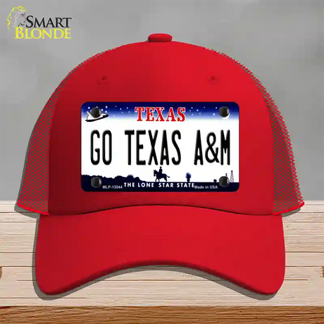 Go Texas A&M Novelty License Plate Hat Mesh / Red