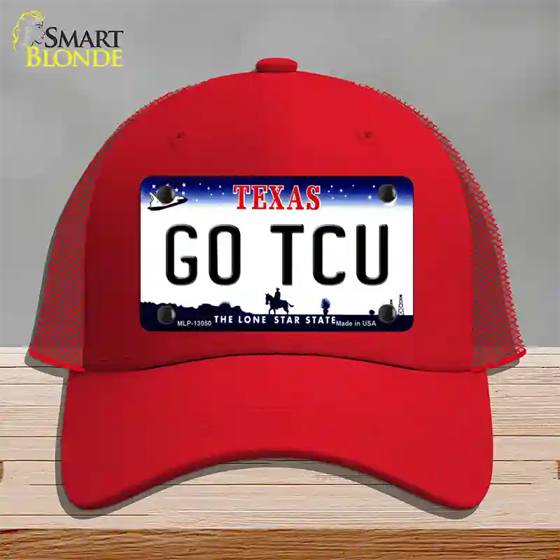 Go TCU Novelty License Plate Hat Mesh / Red