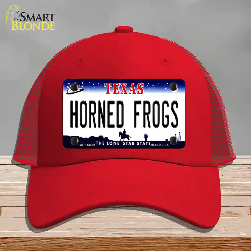 Horned Frogs Novelty License Plate Hat Mesh / Red