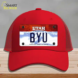 BYU Novelty License Plate Hat Mesh / Red