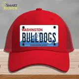 Bulldogs Washington State Novelty License Plate Hat Mesh / Red