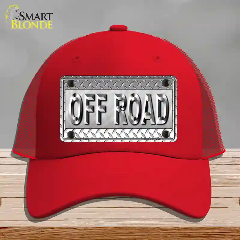 Off Road Novelty License Plate Hat Mesh / Red