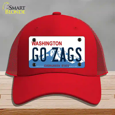 Go Zags Novelty License Plate Hat Mesh / Red