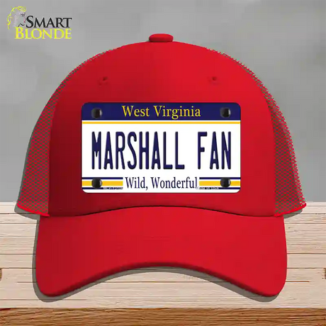 Marshall Fan Novelty License Plate Hat Mesh / Red