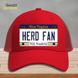 Herd Fan Novelty License Plate Hat Mesh / Red