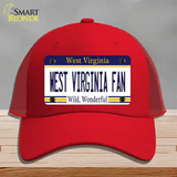 West Virginia Fan Novelty License Plate Hat Mesh / Red