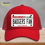 Badgers Fan Novelty License Plate Hat Mesh / Red