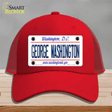 George Washington Novelty License Plate Hat Mesh / Red