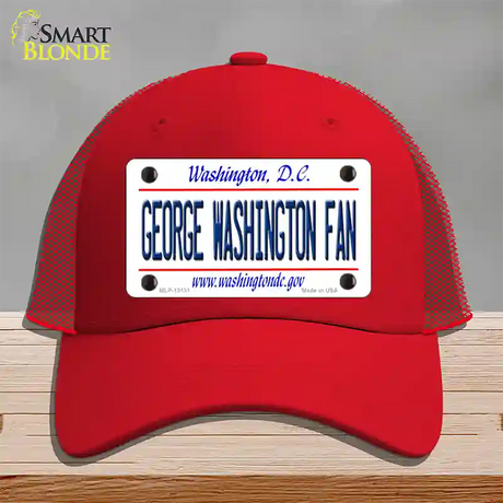 George Washington Fan Novelty License Plate Hat Mesh / Red