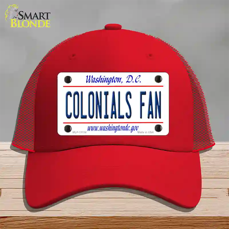 Colonials Fan Novelty License Plate Hat Mesh / Red